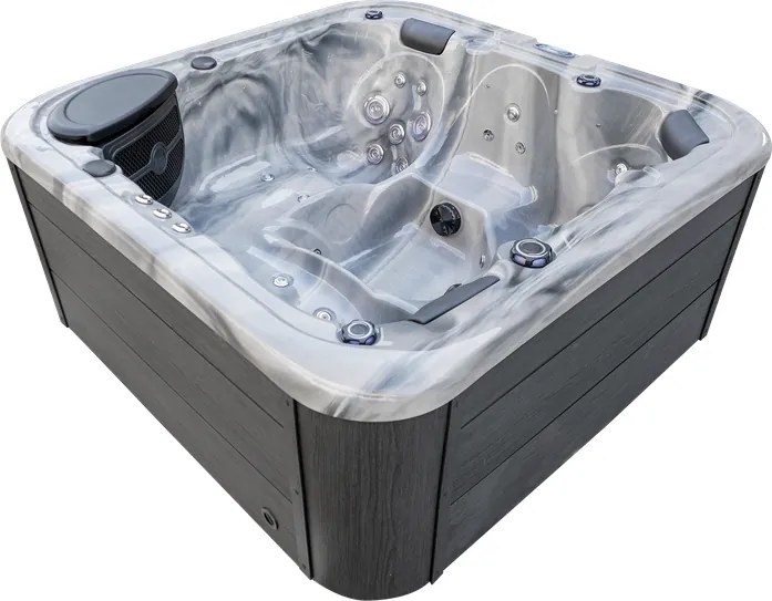JACUZZI OGRODOWE WANNA SPA 5-OSOBOWA WHITE OBUDOWA ANTRACYT 195x195 CM