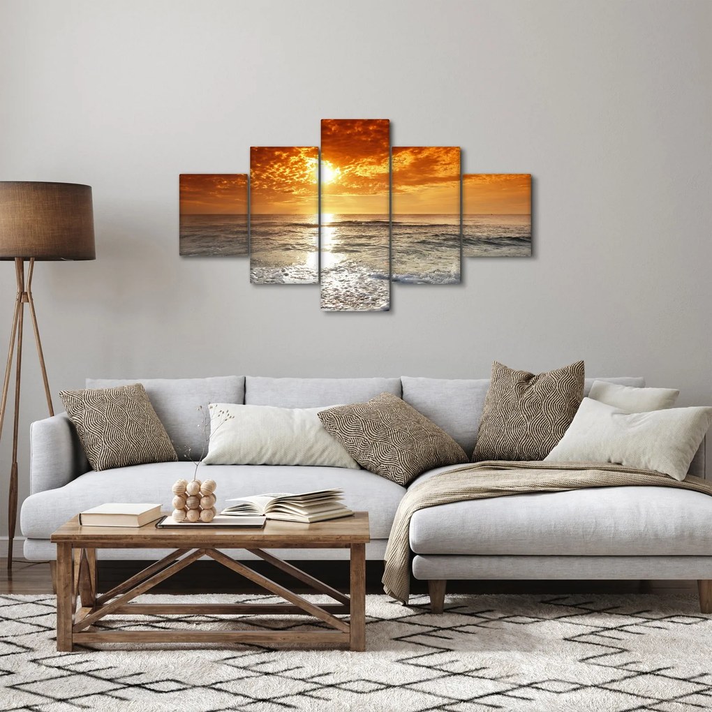 Obraz zachód słońca na Korsyce (125x70 cm)