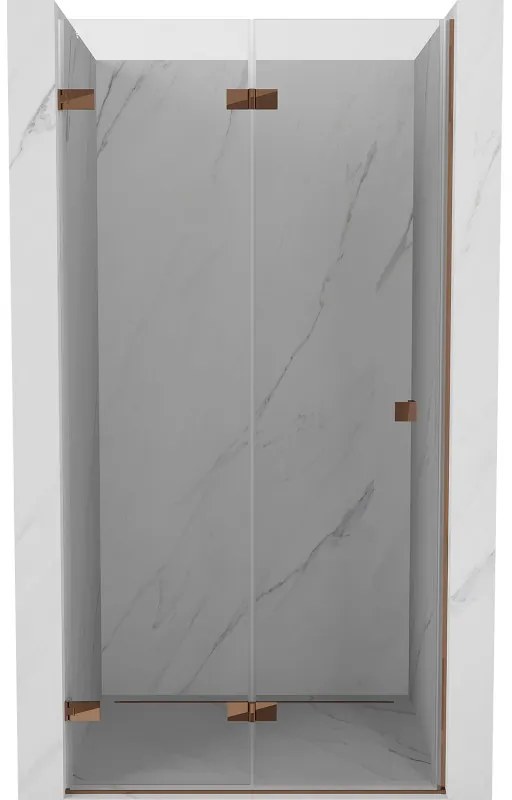Mexen Lunar-F drzwi prysznicowe składane lewe 70 cm, transparent, różowe złoto - 836-070-000-60-00-L