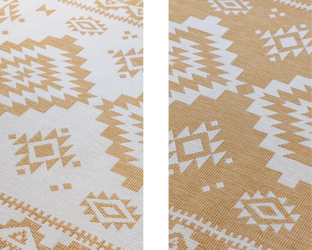 Dywan dwustronny zewnętrzny Gemini kremowo-złoty 200 cm x 290 cm