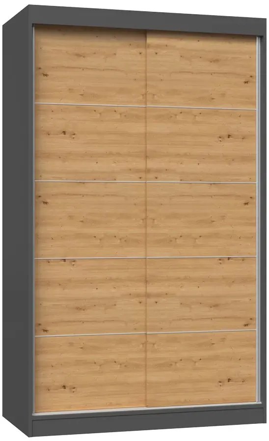 Szafa ze szprosami 120 cm dąb artisan antracyt L6-W74