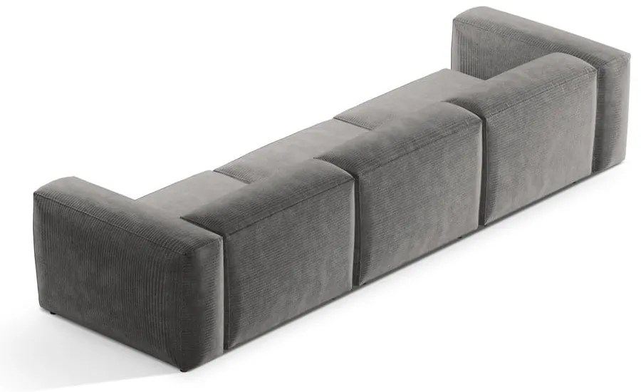 Jasnoszara sztruksowa sofa 364 cm Bergamo – Cosmopolitan Design