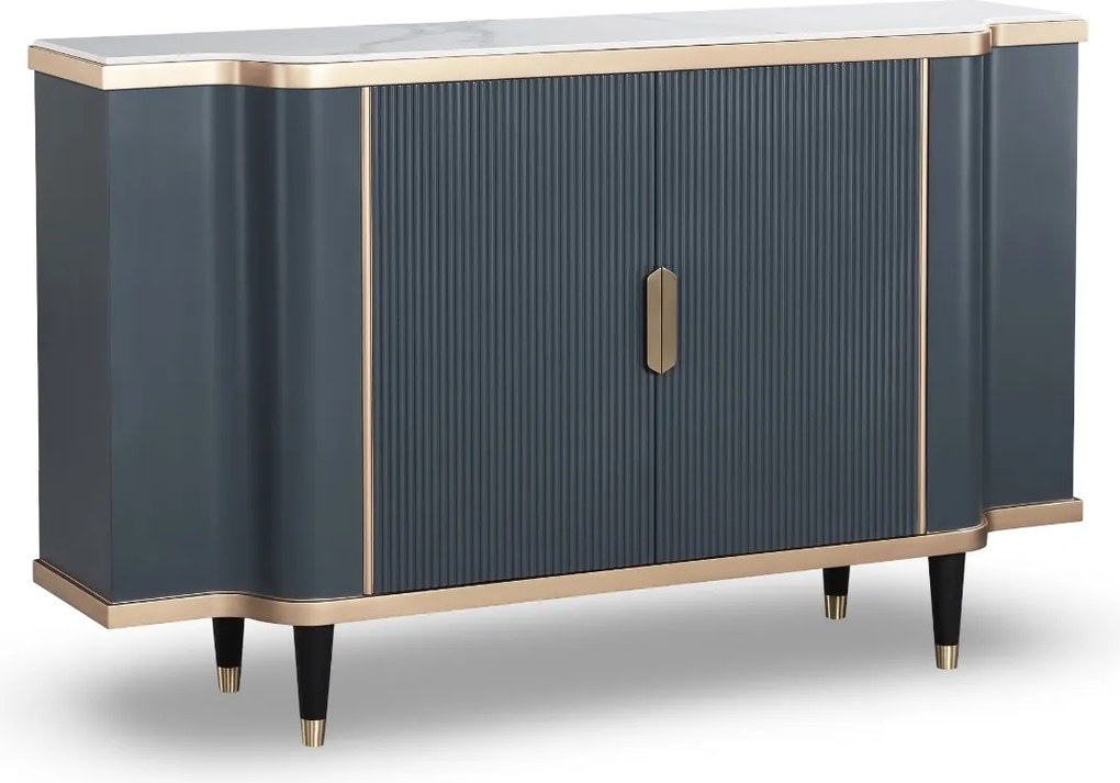 Grafitowa komoda w stylu glamour Stilig ST317