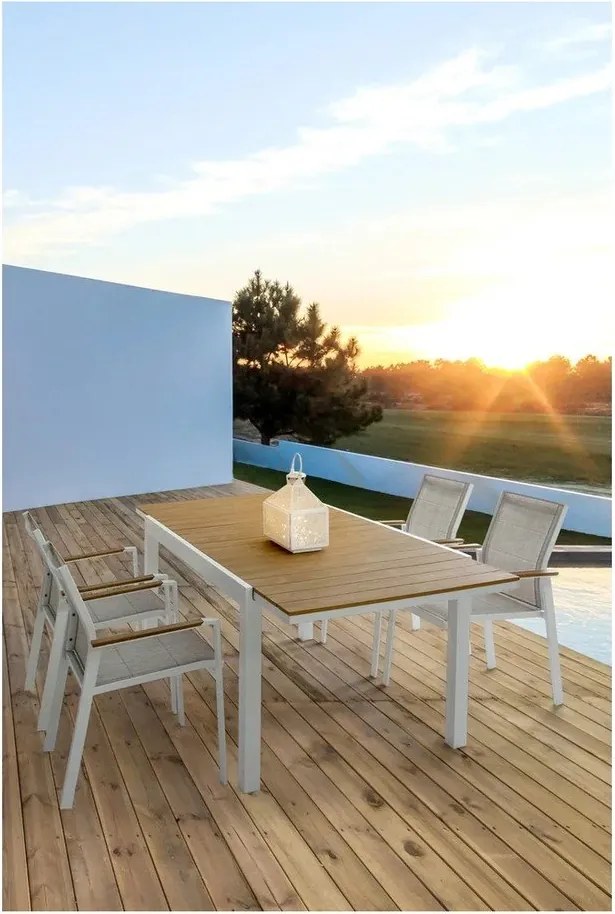 Białe metalowe krzesło ogrodowe Heta – Bizzotto