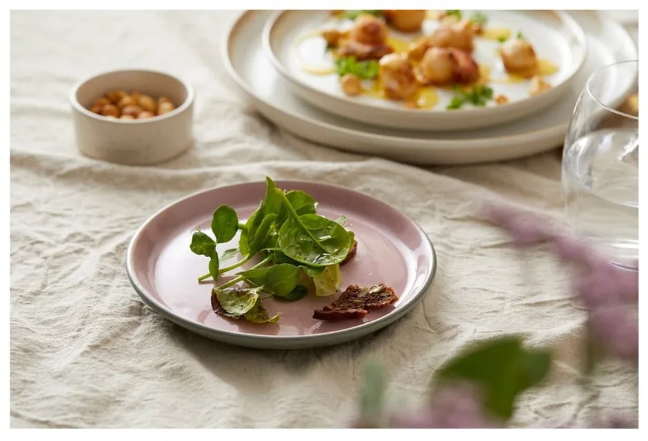 Różowy/szary kamionkowy talerz deserowy ø 17 cm Gastro Grey/Light Pink – Bitz