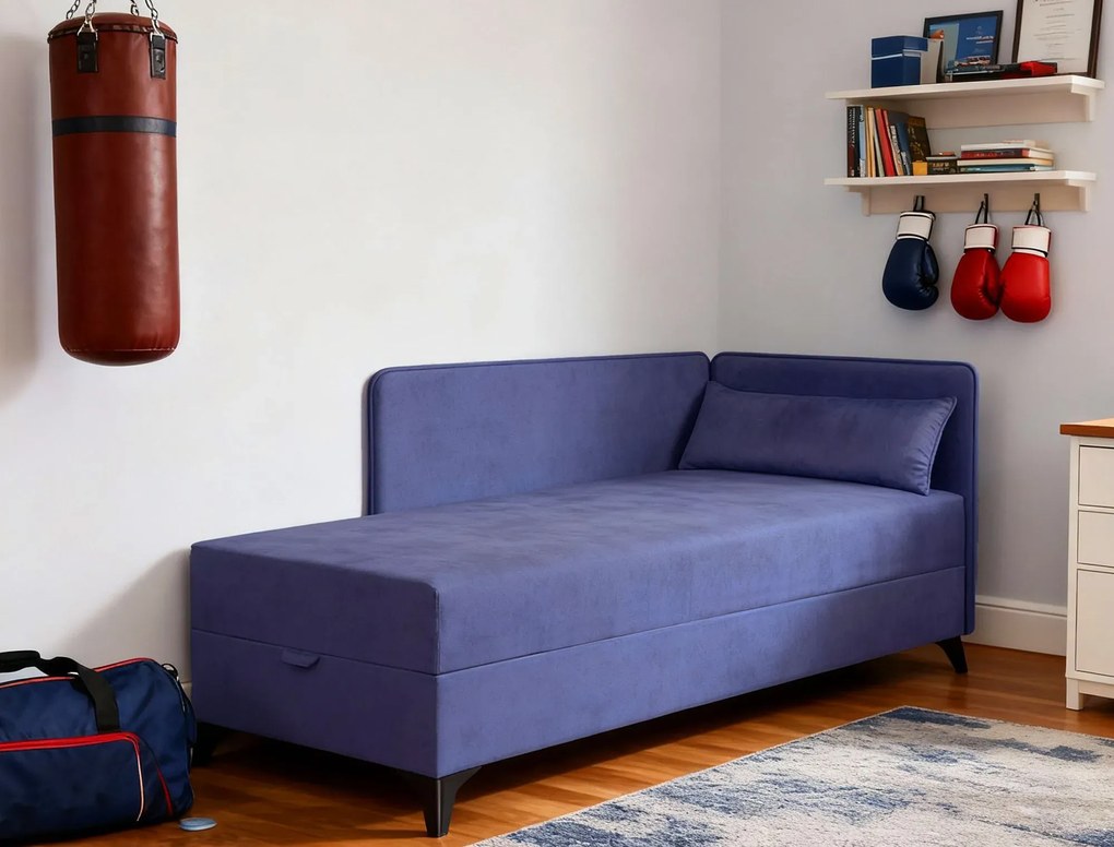 Niebieski tapczan z pojemnikiem B9-T67