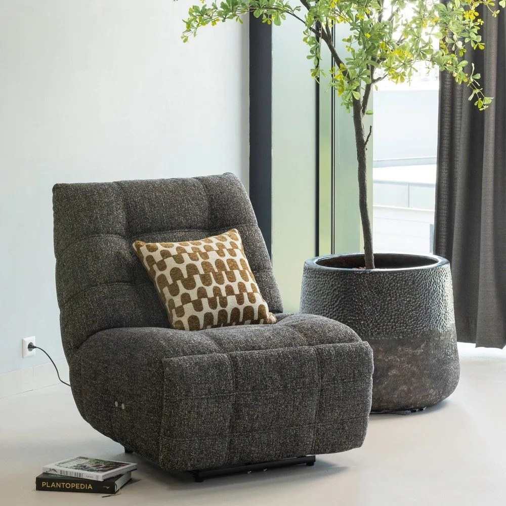 Antracytowy częściowo rozkładany fotel wypoczynkowy Hein – WOOOD