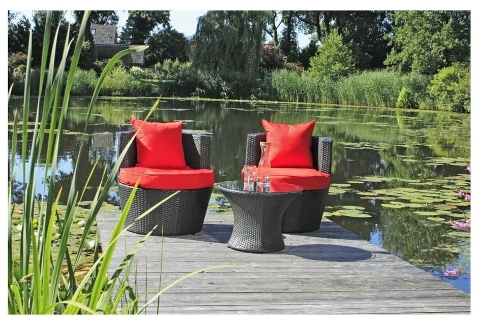 Czarny zestaw mebli ogrodowych Linz – Garden Pleasure