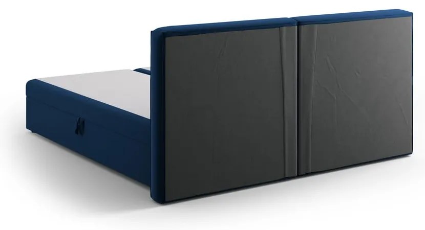 Ciemnoniebieskie łóżko boxspring ze schowkiem 160x200 cm Arendal – Cosmopolitan Design