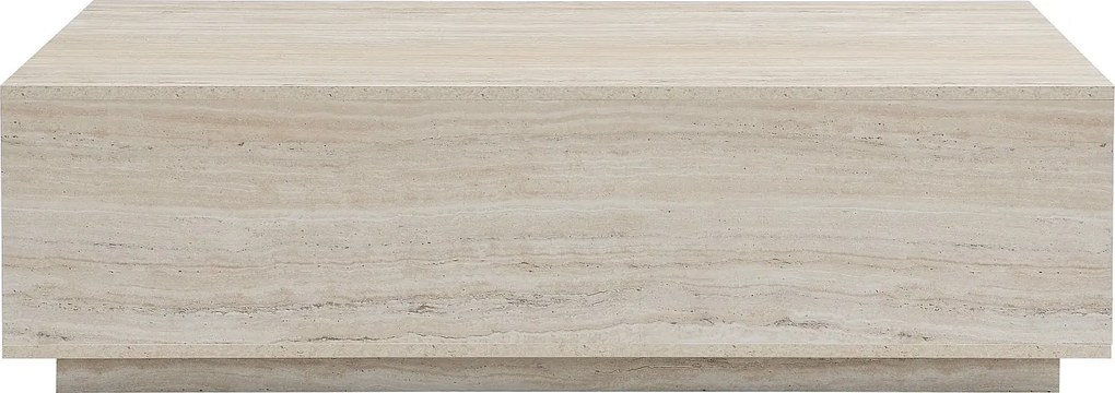 Stolik kawowy z 2 szufladami z MDF - szer. 120 cm - Efekt beżowego trawertynowego - ANTRIM