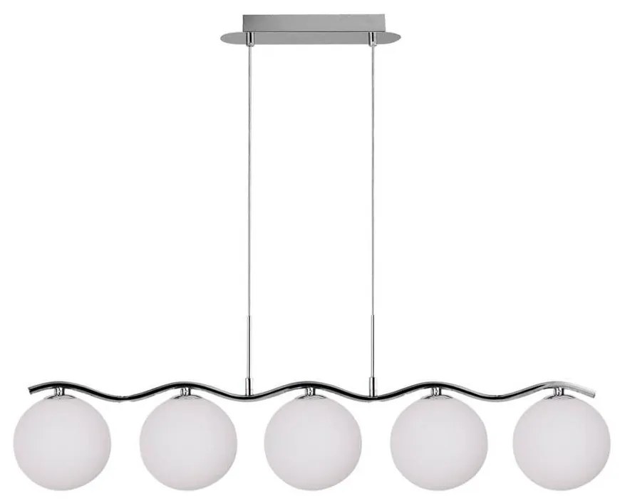 Lampa wisząca w kolorze srebra ze szklanym kloszem 12x86 cm Ramon – Candellux Lighting