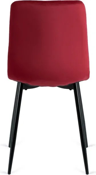 Zestaw Stół Okrągły LAUREN 80 cm Dąb Rustykalny/Czarny i 4 Krzesła PERU Bordowe