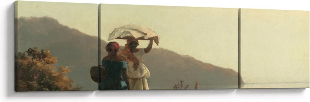 Obraz - Camille Pissarro, Two Women Chatting by the Sea, St. Thomas, reprodukcje (170x50 cm)