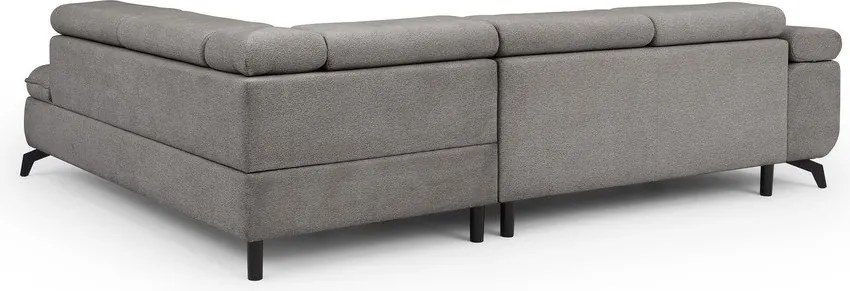 Jasnoszary narożnik z tkaniny szenilowej (prawostronny/w kształcie litery L) Marbeya – Ropez