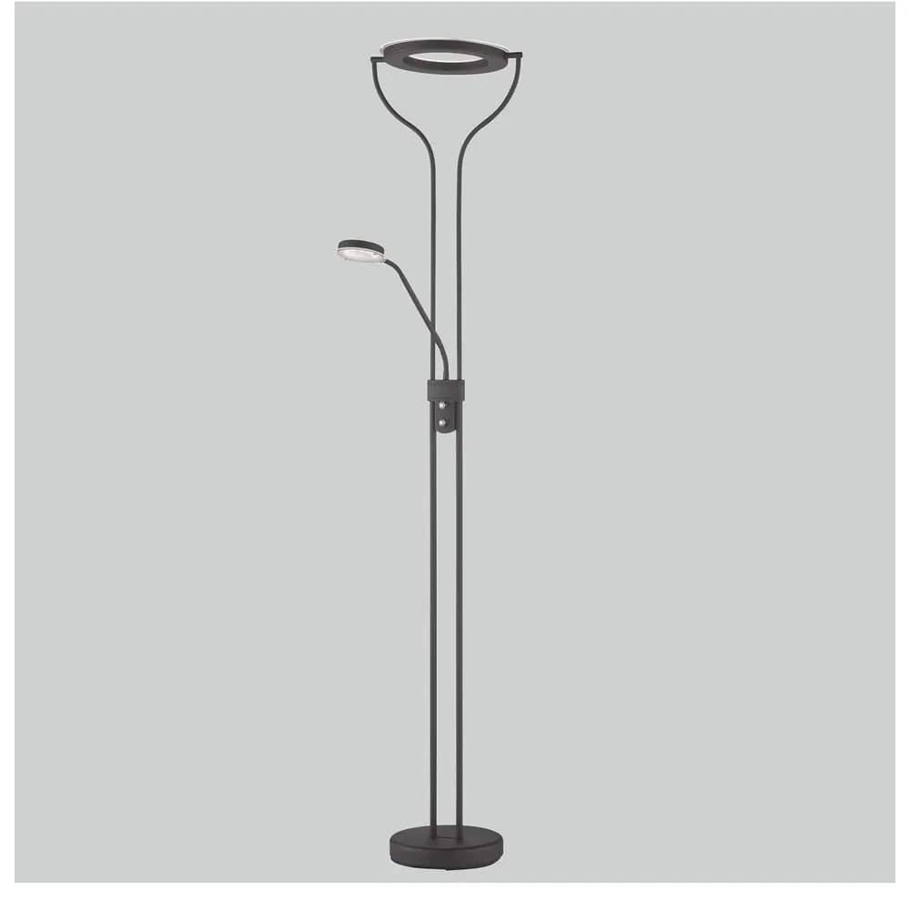 Czarna lampa stojąca LED ze ściemniaczem (wysokość 180 cm) Davos – Fischer & Honsel