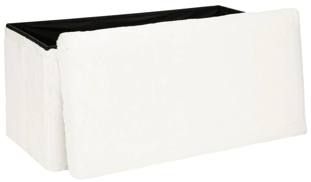 Pufa ze schowkiem Ezzio, materiał z efektem boucle, 78 x 38 x 38 cm