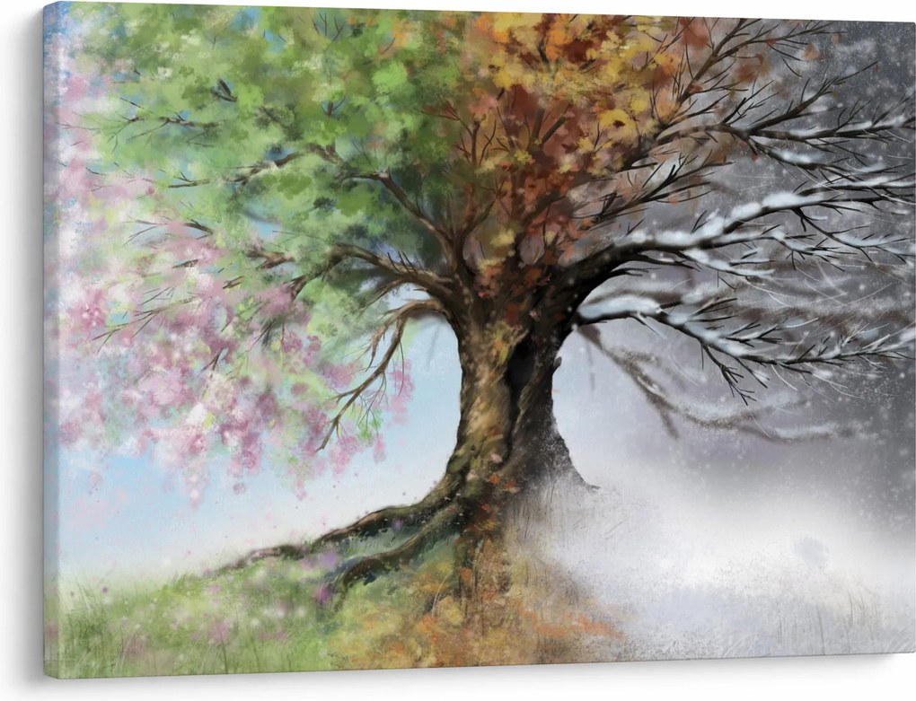 Obraz - Drzewo czterech pór roku (70x50 cm)