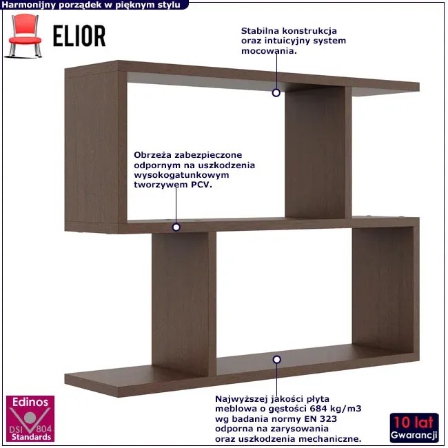Minimalistyczna Półka Wisząca W Kolorze Wenge D0-L31