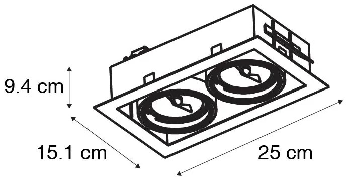 Inteligentny reflektor wpuszczany czarny 2-punktowy regulowany z 2 Wifi GU10 70mm - Oneon 70