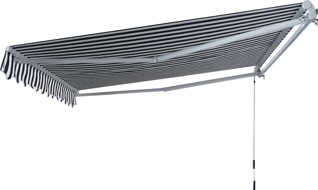 Outsunny markiza przegubowa markiza składana z korbką ręczną aluminium 3,5 x 2,5 m kolor szary+biały