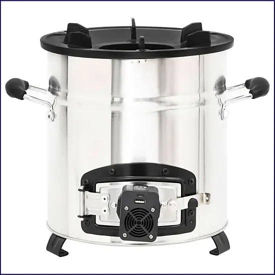 Kuchenka kempingowa na drewno z wentylatorem H2-K87