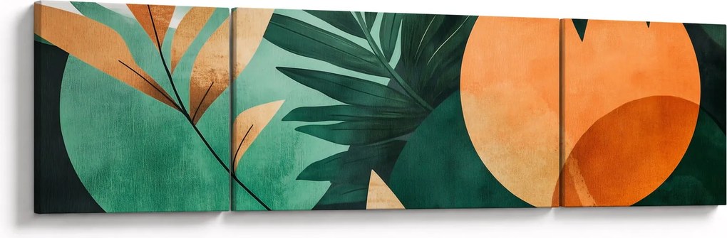 Obraz - Geometryczne motywy naturalne (170x50 cm)