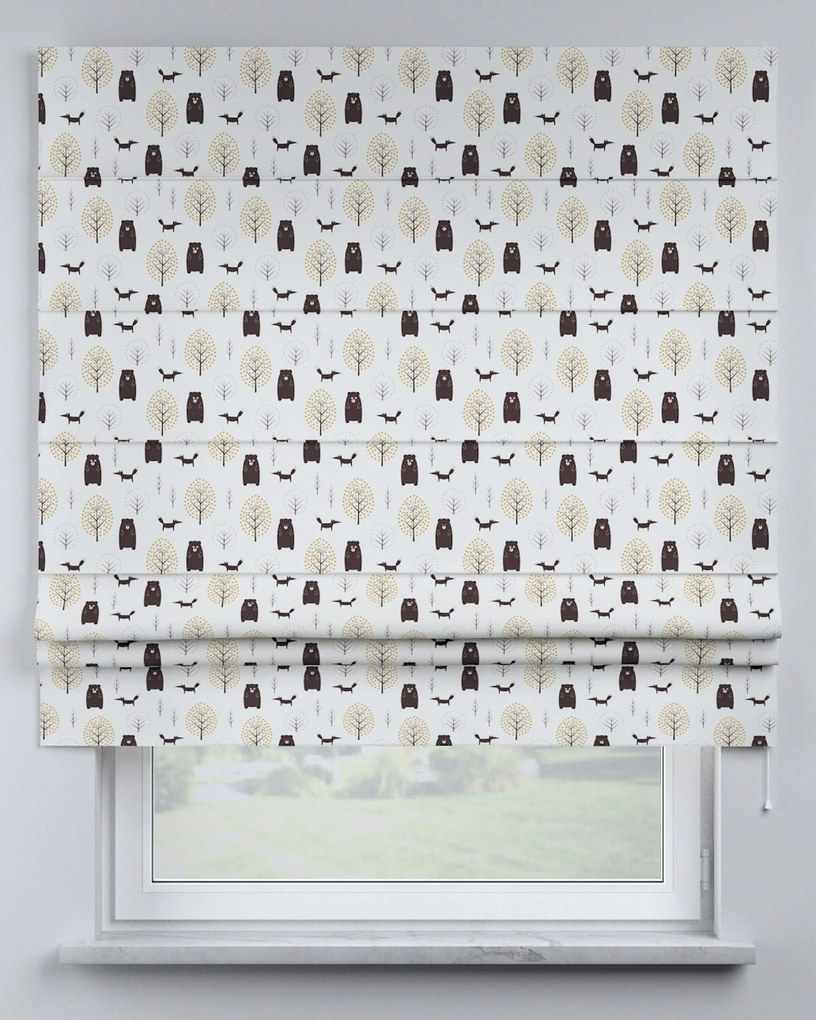 Roleta rzymska Padva kolor brązowy tkanina wzorzysta