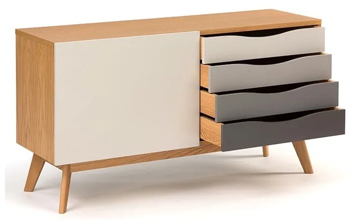 Komoda z szarymi szufladami Woodman Avon