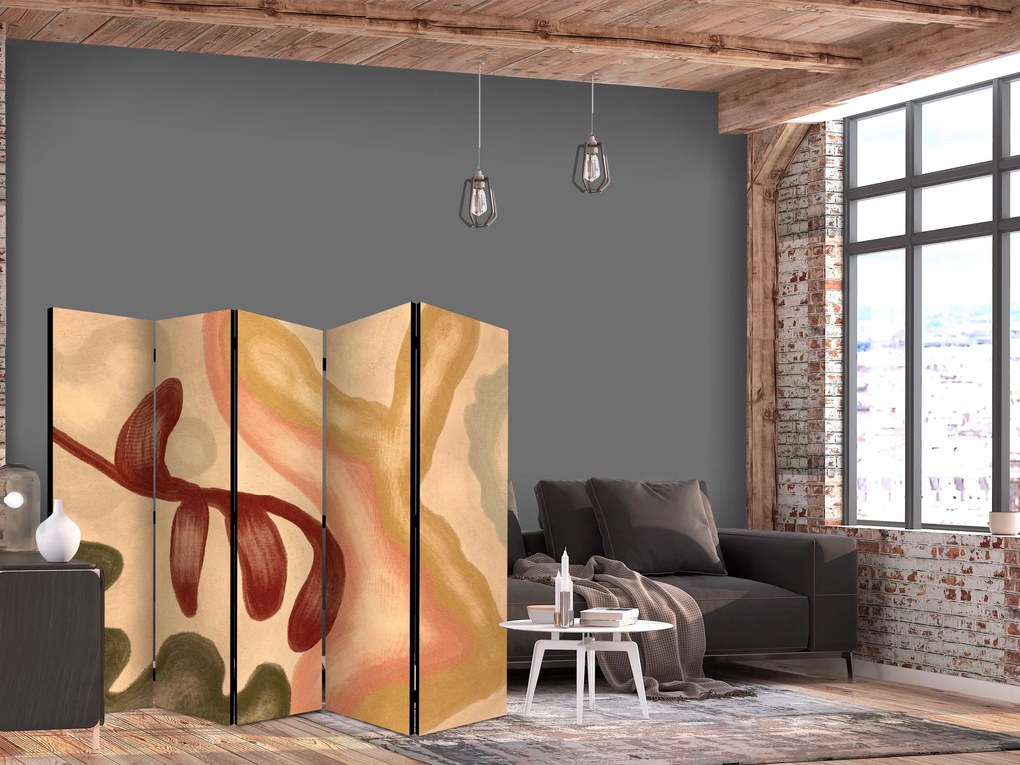 Parawan akustyczny Tła i desenie 225x172 cm 5-częściowy beżowy ARTGEIST B