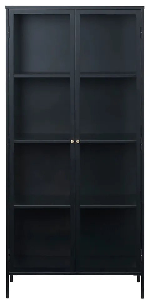 Czarna metalowa witryna 90x190 cm Carmel – Unique Furniture
