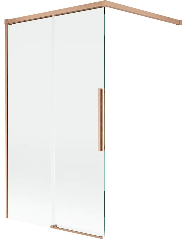 Mexen Rox parawan nawannowy 2-skrzydłowy rozsuwany 100 x 150 cm, transparent, miedź szczotkowana - 8C9-100-003-65-00