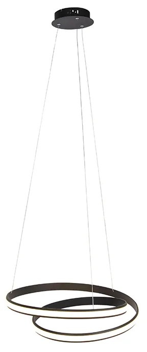 Designerska lampa wisząca czarna 55 cm z LED - Rowan Nowoczesny Oswietlenie wewnetrzne