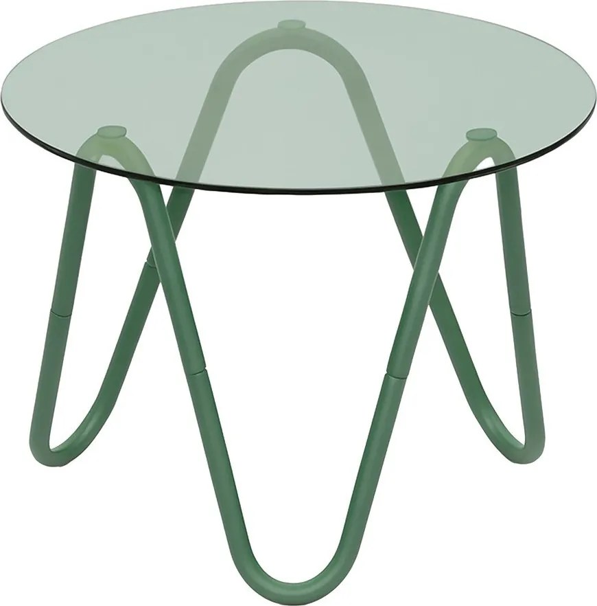 Okrągły stolik ze szklanym blatem ø 50 cm Ventana Round – Leitmotiv