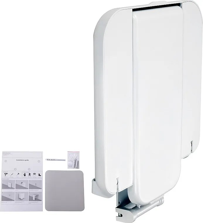 Siedzisko Prysznicowe SucceBuy ABS Składane Siedzisko Prysznicowe 39,8 cm x 42,4 cm Montowane na Ścianie 440 funtów