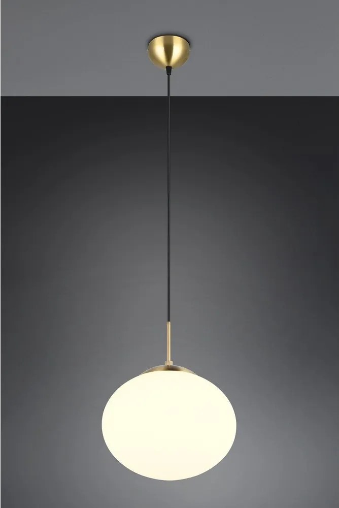 Lampa wisząca w biało-złotym kolorze ze szklanym kloszem ø 30 cm Fomento – Trio