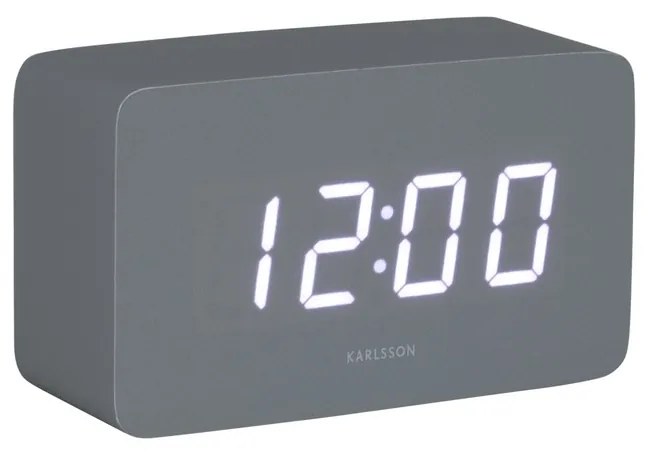 Karlsson 5983GY designerski zegar LED z alarmem, szary, 10 cm