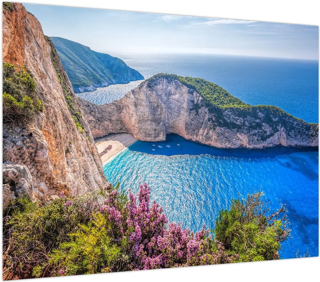 Obraz na szkle - Plaża Navagio, Grecja (70x50 cm)