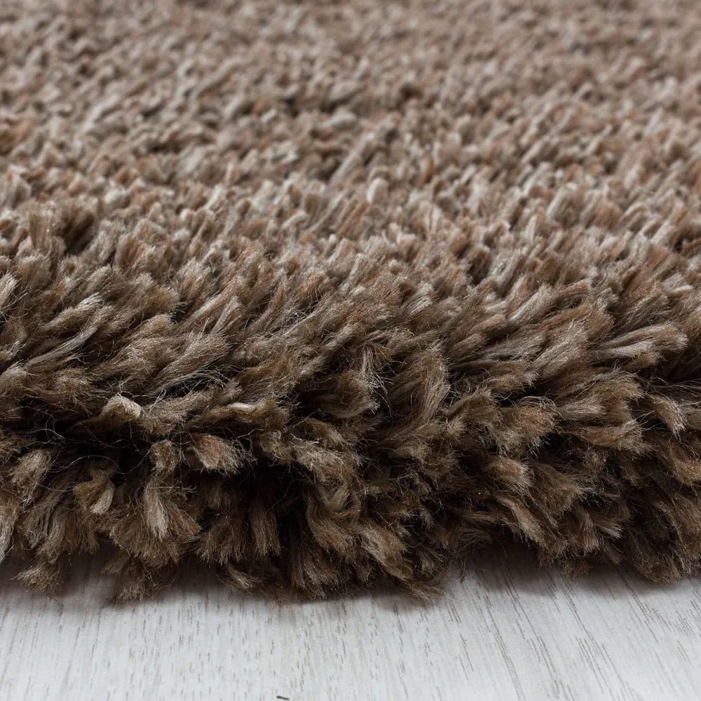 Ciemnobrązowy okrągły dywan ø 160 cm Fluffy – Ayyildiz Carpets