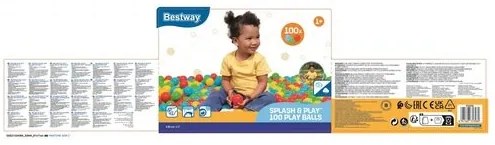 Bestway 100 plastikowych kulek w torbie zapinanejna zamek, średnica 5,85 cm