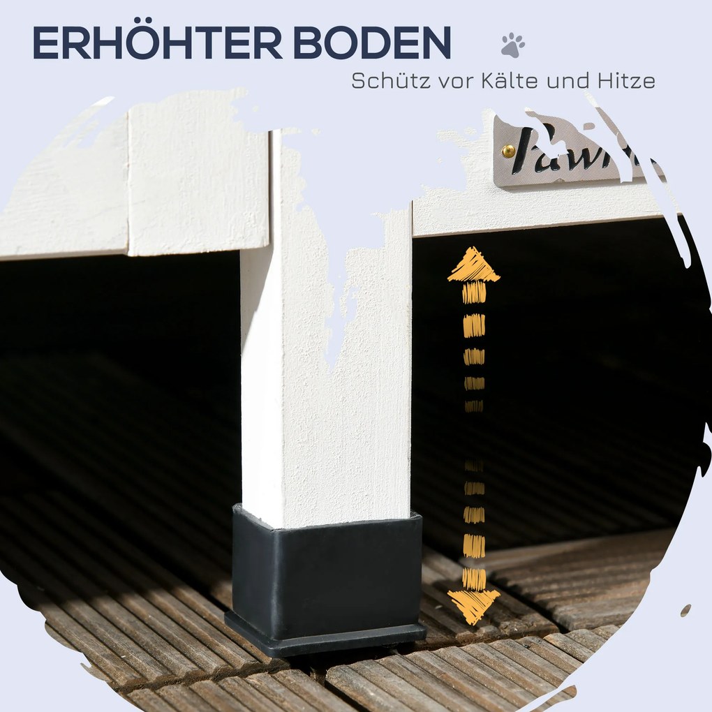 PawHut Drewniany dom dla kota na zewnątrz Jodła Jaskinia Mały dom Rustykalny | Aosom PL