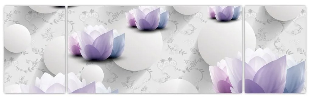 Obraz z kwiatami (170x50 cm)