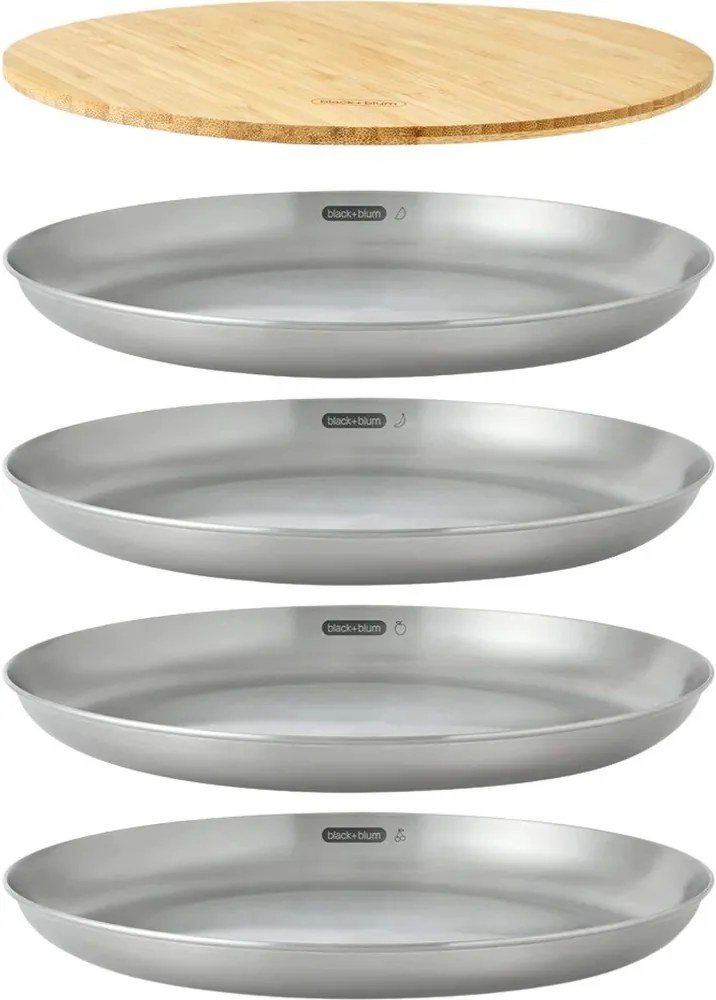 Talerze ze stali nierdzewnej w kolorze srebra zestaw 4 szt. ø 25,5 cm – Black + Blum