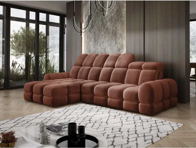 Narożnik TOLLO MINI S Lewostronny Elektryczna regulacja Salvador 07 kolor Rustykalny WERSAL