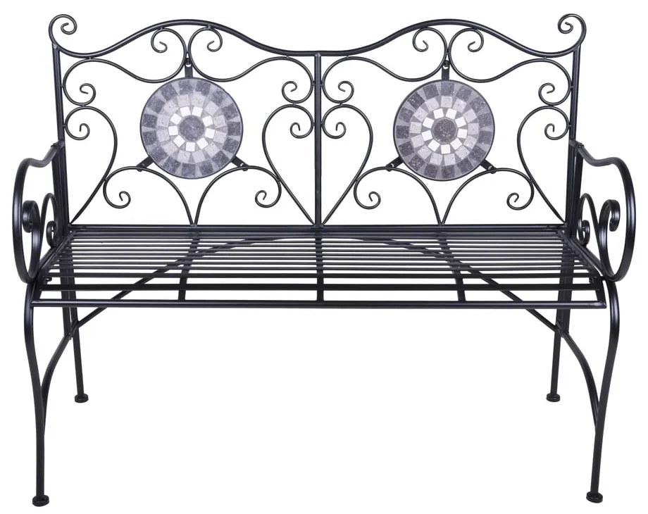Czarna metalowa ławka ogrodowa Jalua – Garden Pleasure