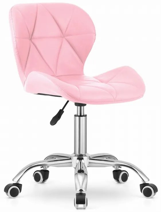 Zestaw do biura stół TAYLOR SONOMA 100x50 cm + krzesło biurowe AVOLA z ekoskory rozowy