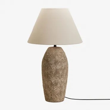 Lampa Stołowa Z Ceramiki I Lnu Rilatos Dried Herb & ↑70 Cm - Sklum