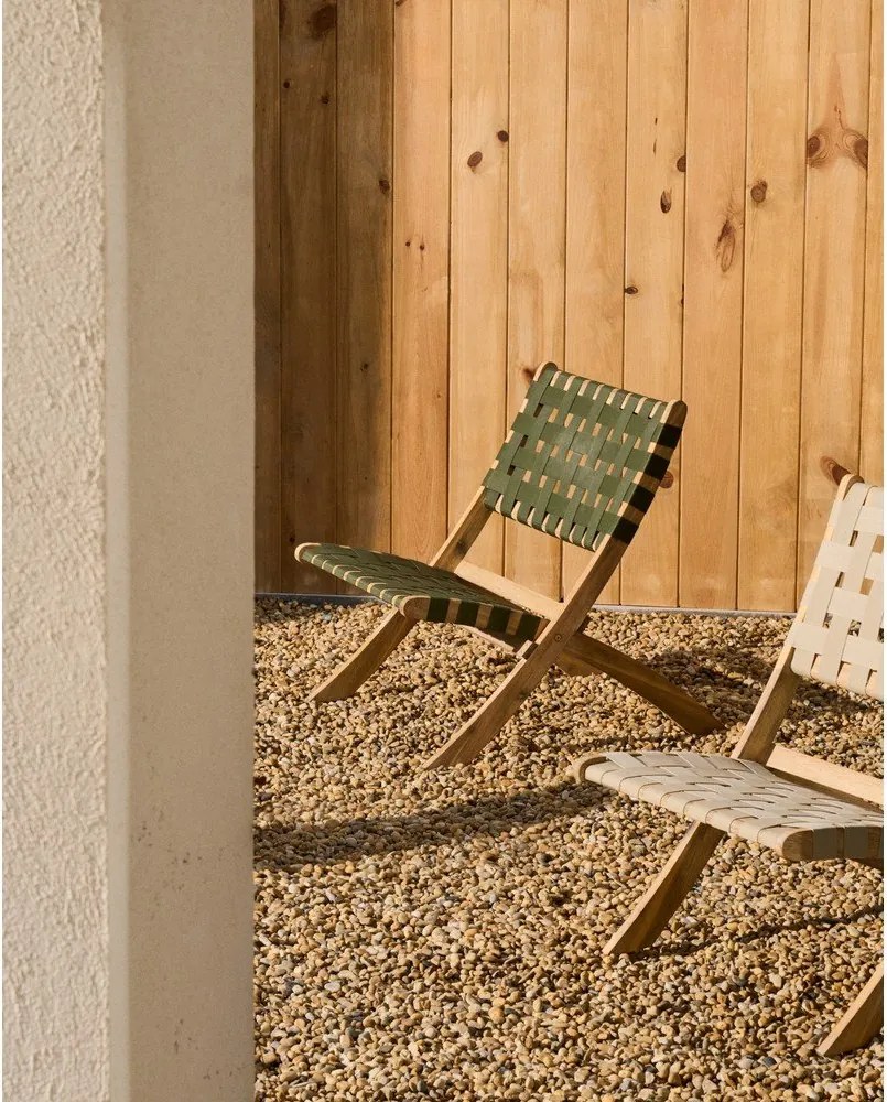 Zielony drewniany fotel ogrodowy Chabeli – Kave Home