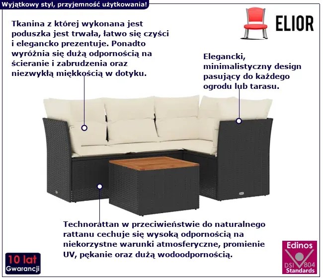 Czarno-biały zestaw wypoczynkowy do ogrodu C5-W27
