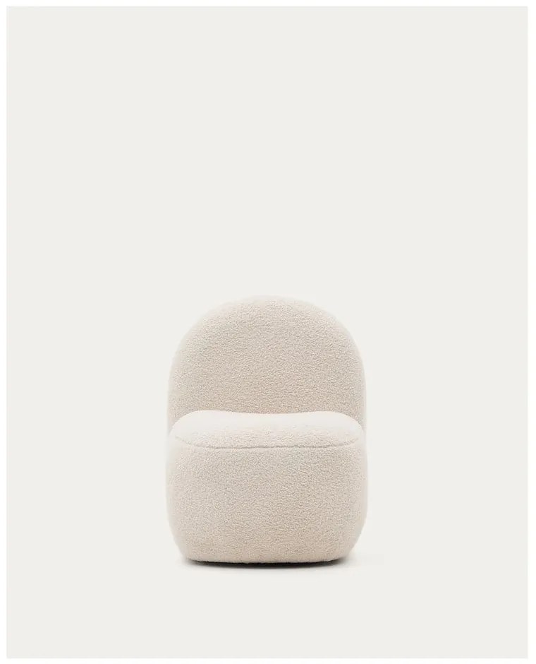 Biały fotel dziecięcy z materiału bouclé Bucky – Kave Home