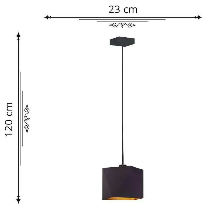 Lampa wisząca regulowana na złotym stelażu - S0-E31